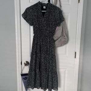 Melrose and Market Black and White Midi Dress